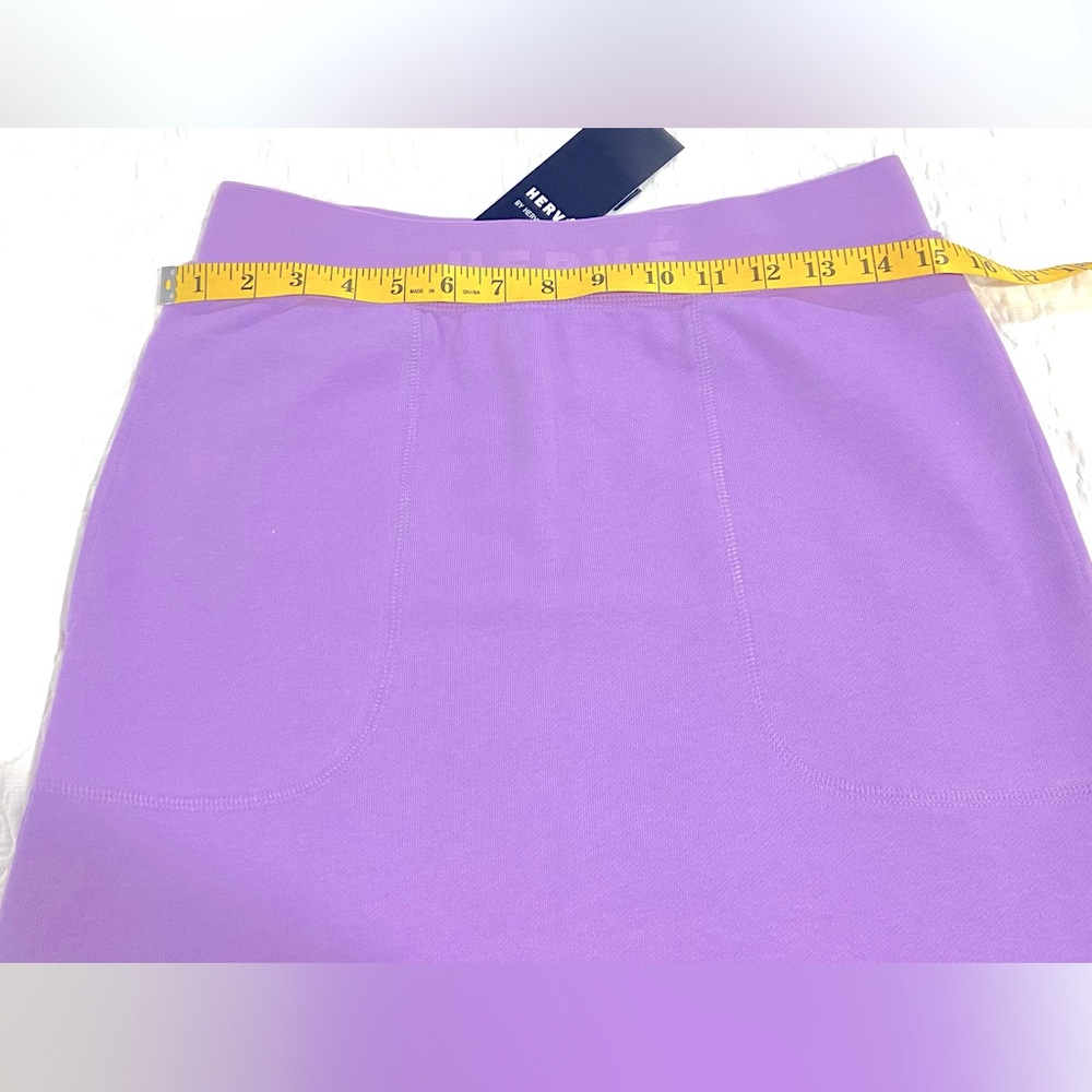 HERVE LEGER  COTTON KNIT LOGO SKIRT IN WISTERIA SIZE S NWT💜 - Picture 7 of 14